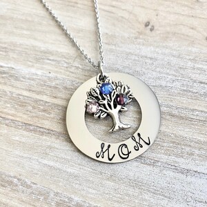 Mama Birthstone Halskette, Muttertagsgeschenk, Mama Halskette, Stammbaum Geburtsstein, Halskette für Mama, Mama Halskette, Mama Geschenk, Mama Schmuck