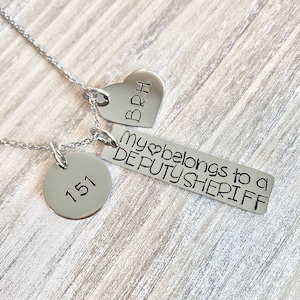 Deputy Sheriff Necklace Deputy Sheriff Wife Police Badge Law Enforcement Gift Deputy Sheriff Mom Law Enforcement Necklace Sheriff Badge