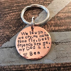 Father&#39;s day keychain, Personalized for Him, Keychains for Men, Copper Keychain, Dad Keychain, Dad & I Keychain, First Fathers Day, Dad Gift
