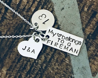 Feuerwehrmann Halskette Feuerwehrmann Halskette Feuerwehr Frau Halskette personalisierte Feuerwehrmann Halskette Abzeichen Nummer Halskette Feuerwehrmann Frau Geschenk