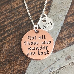 Wander Necklace Handstamped Necklace Custom Necklace Personalized Quote Necklace Sentimental Jewelry Gift for Friend Copper Necklace