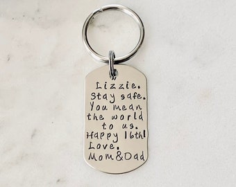 Quote Keychain Special Message Keychain Handstamped Keychain Personalized Keychain Custom Keychain Silver Keychain Gift Keychain