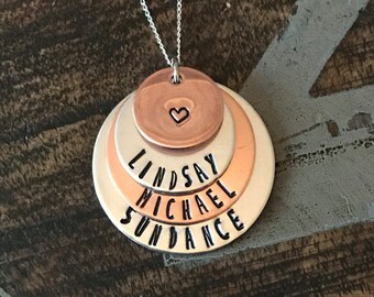 Name Necklace Grandma Necklace Handstamped Necklace Copper Jewelry Personalized Necklace Gift for Mimi Gift for Grandma Mothers Day Gift