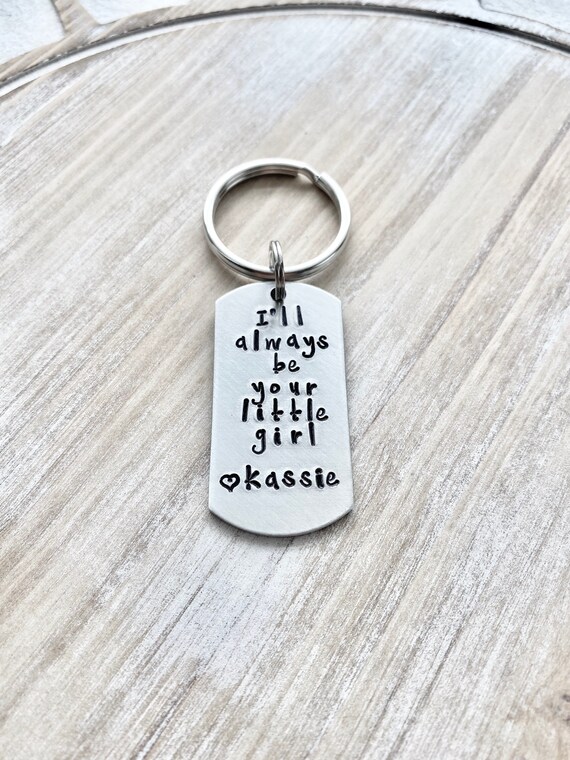 Father of the Bride Keychain Gift for Dad Always be your little girl custom keychain wedding keychain dad keychain Handstamped Keychain Il_570xn