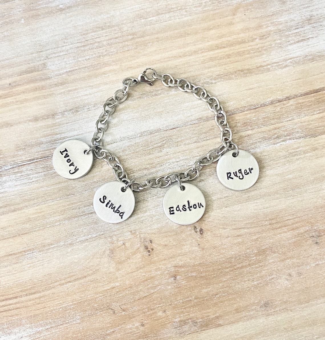 Mother Charm Bracelet Grandma Charm Bracelet Grandchildren Etsy