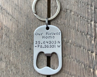 Bottle Opener Keychain Custom Keychain Handstamped Keychain Personalized Keychain Quote Keychain Guy Keychain