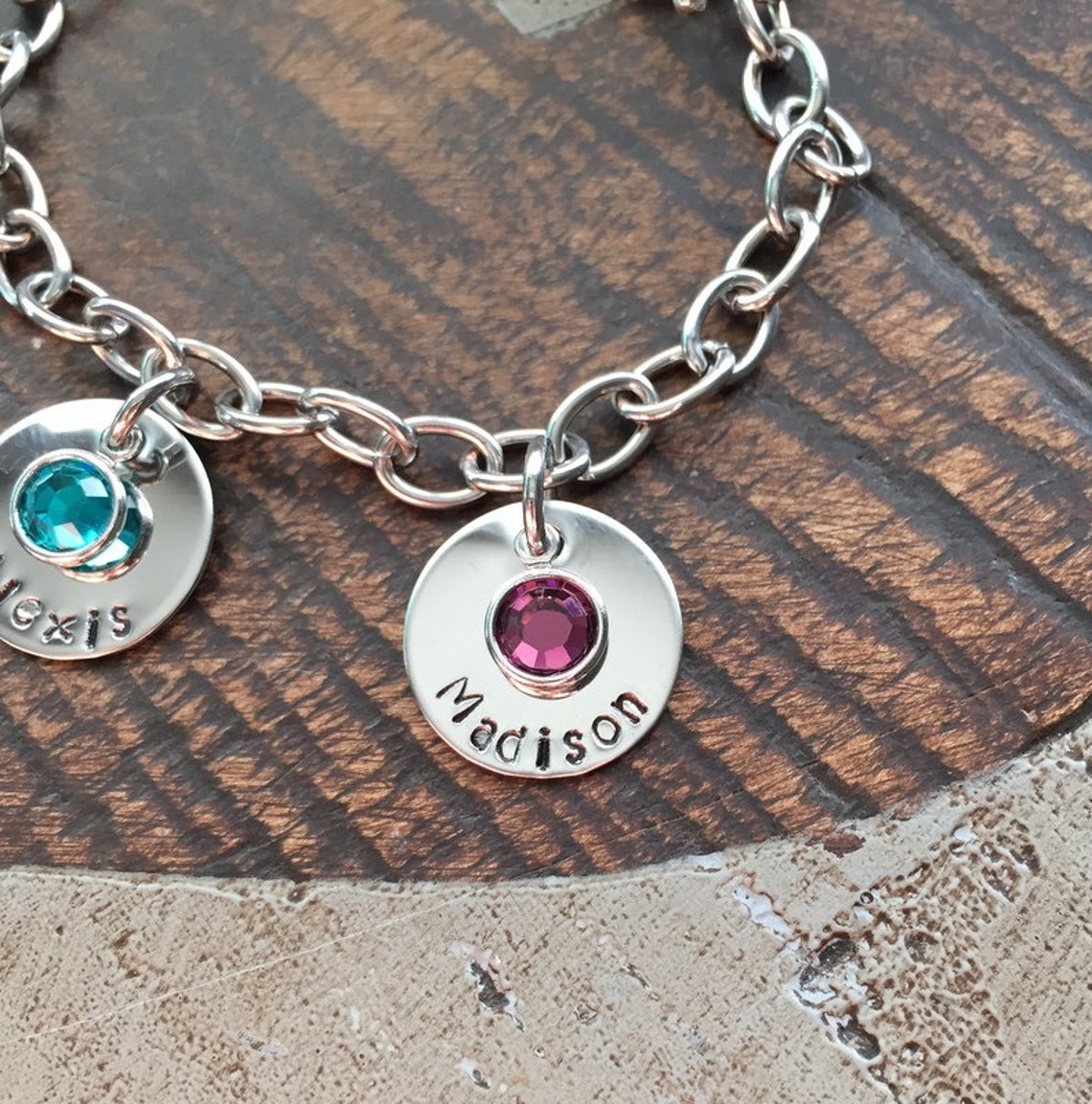 Personalized Charm Bracelet Grandma Bracelet Grandchild Etsy