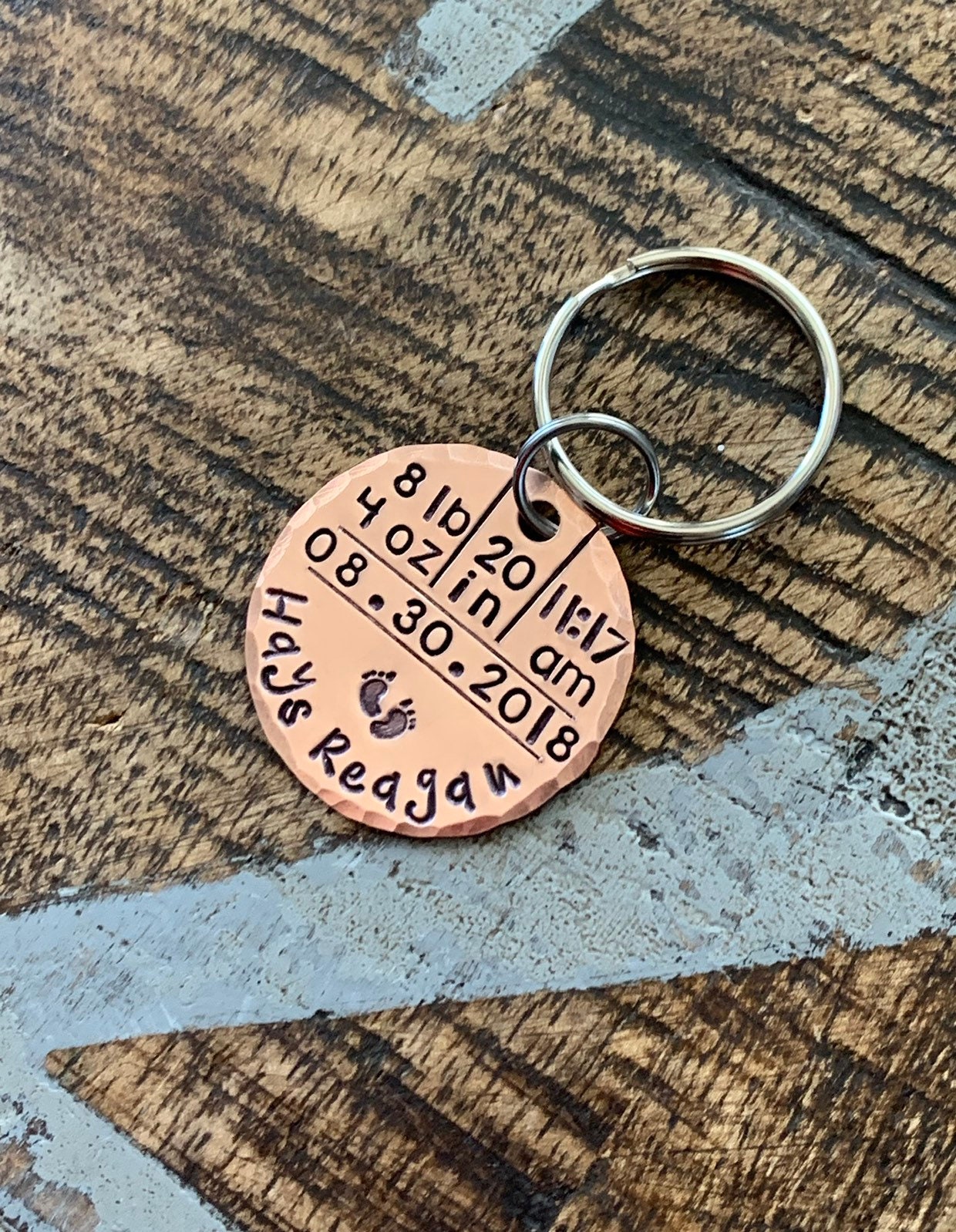 Baby Stats Keychain Baby Announcement Baby Statistics Keychain Etsy
