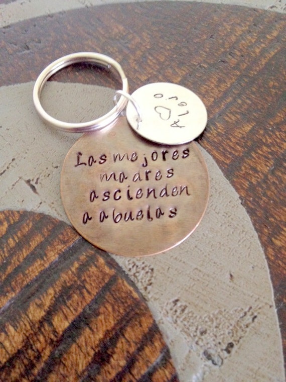 Quote Keychain Layered Keychain Handstamped Keychain Personalized Keychain Custom Keychain Brass Keychain Heart Keychain Gift for Mom Il_570xn