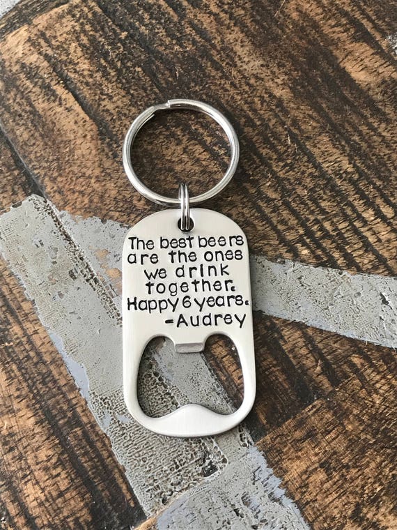 FREE SHIP USA The Best Beers Gift Bottle Opener Keychain 1 year anniversary gift for him Custom Boyfriend Gift Anniversary Keychain Il_570xn