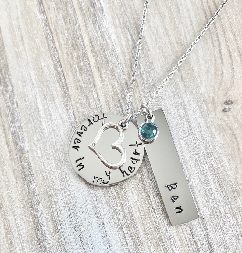 Sympathy Gift Forever In My Heart Necklace Loss of a Loved one RIP Never Forgotten In loving memory Memorial Necklace Memorial Keepsake image 5