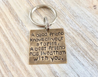 Best Friends Forever Best Friend Keychain Friend Keychain Personalized Keychain Handstamped Keychain Gift for Best Friend Friend Gift