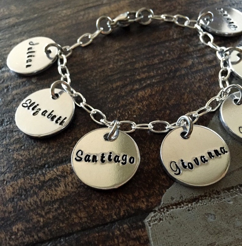 Mother Charm Bracelet Grandma Charm Bracelet Grandchildren Etsy