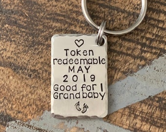 Grandpa Keychain New Grandma Gift Grandma Keychain Grandpa Keychain Grandchild Token New Mom Gift Baby Announcement Keychain