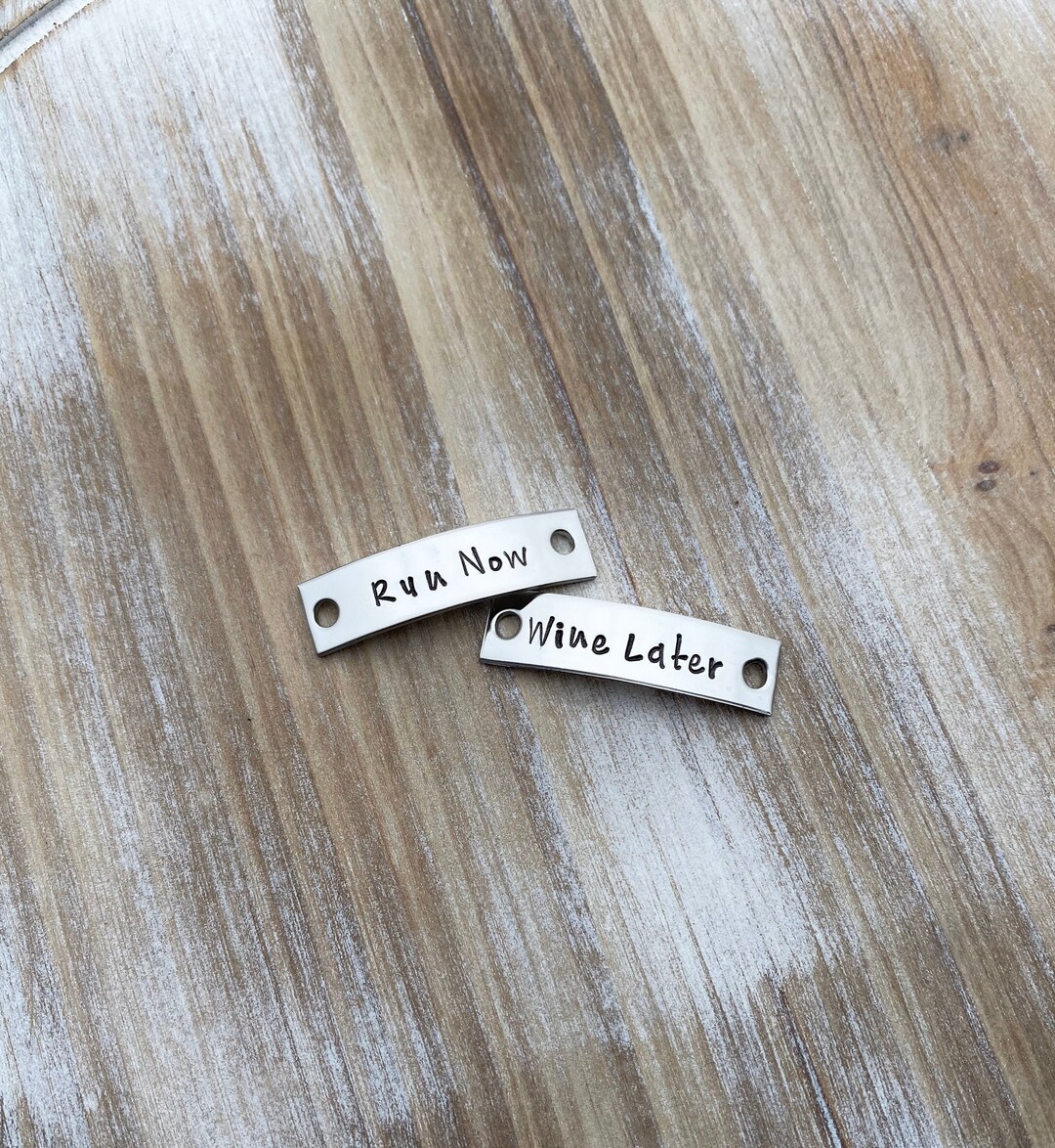 Run By Tag Run Now Wine Later Shoelace Tag Handsamped Tag Runner Gift Gift for ...