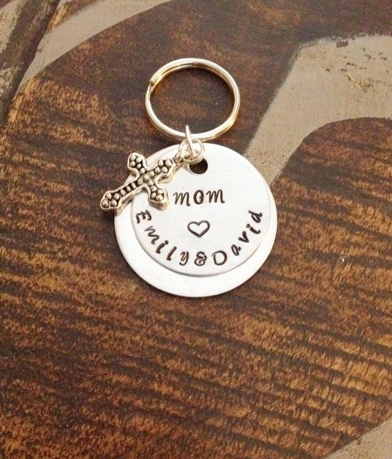 Mom Keychain Proverbs Keychain Handstamped Keychain Personalized Keychain Heart Keychain Custom Keychain Christian Keychain Gift for Mom Il_570xn