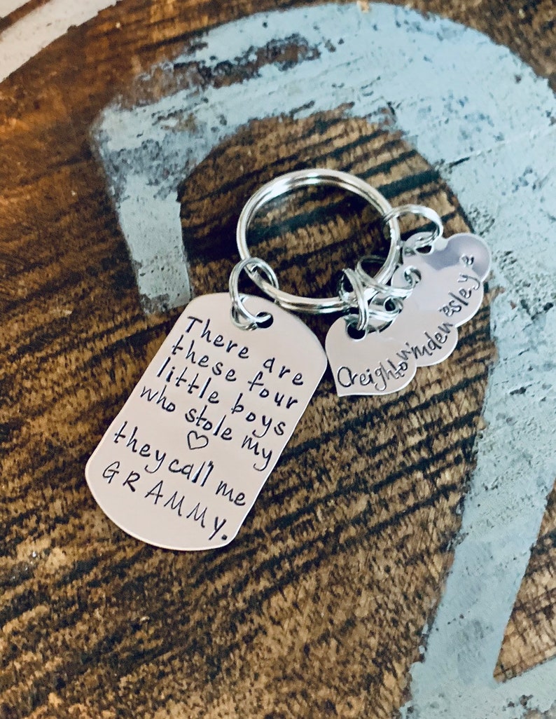 This Girl Stole My Heart Keychain Daddy Keychain Handstamped Keychain Gift for New Dad Dad Keychain These Girls Stole my Heart Fathers Day image 3