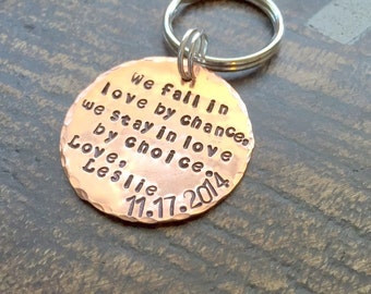 Couples Keychain Gift for Husband Gift for Wife Handstamped Keychain Personalized Keychain Anniversary Keychain