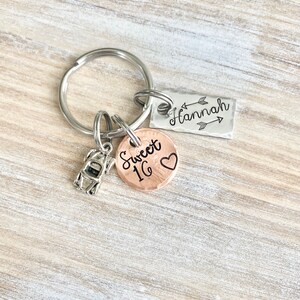 New Car Keychain,Personalized Sweet 16 Keychain, New Driver Keychain, Sweet Sixteenth Birthday Gift, Sweet 16 Gifts, Gifts For Daughter image 7