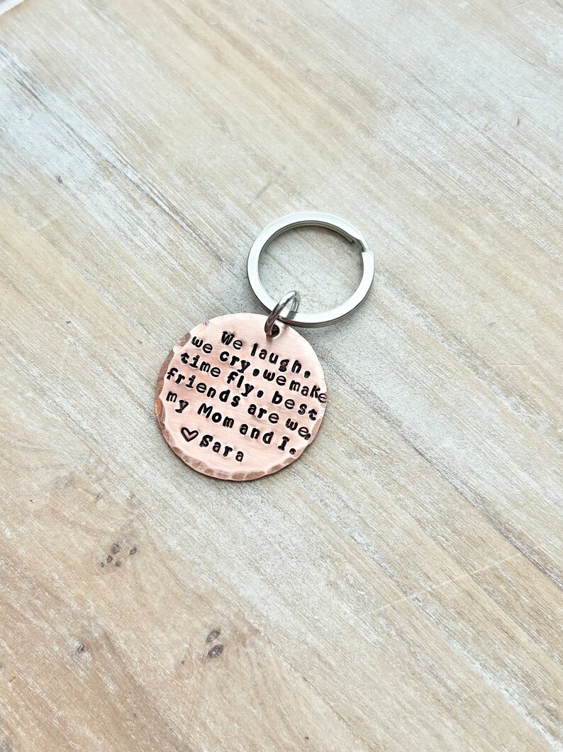 Mom Keychain Mommy Keychain Handstamped Keychain Personalized Keychain Copper Keychain Mothers Day Quote Keychain Gift for Mom image 4