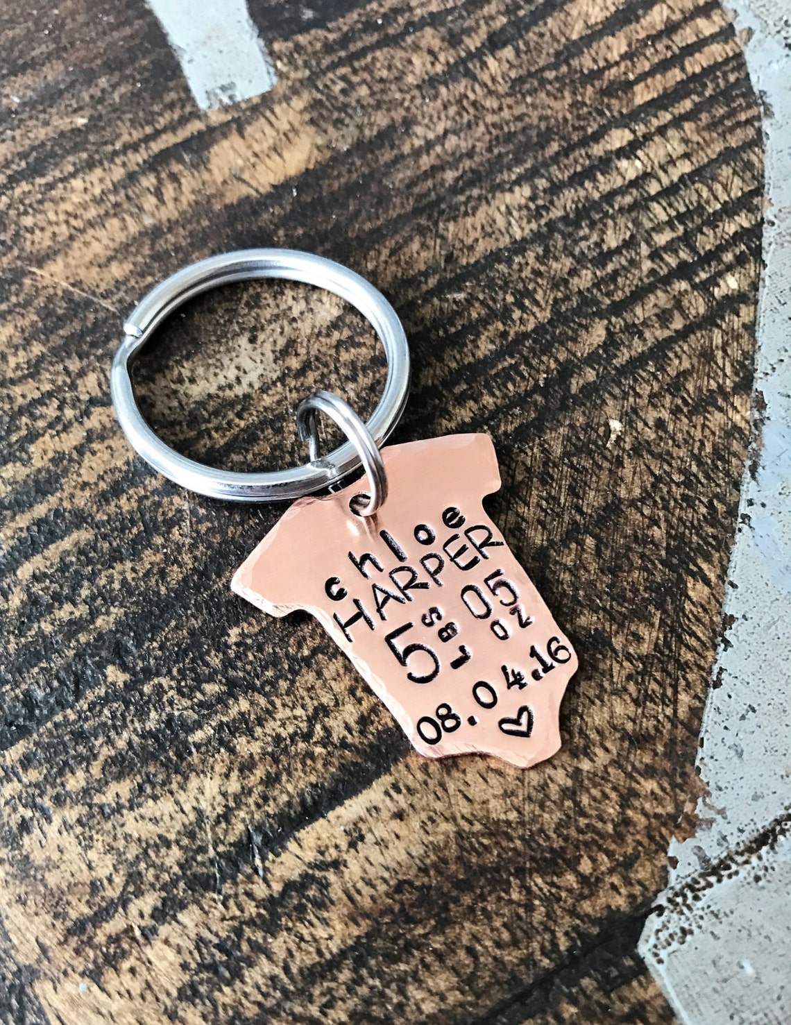 Onesie Keychain Baby Announcement Baby Statistics Keychain New Etsy