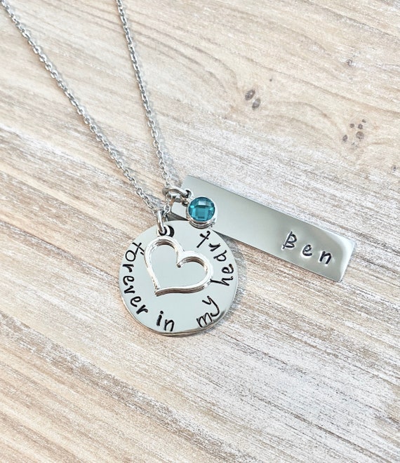 Sympathy Gift Forever In My Heart Necklace Loss of a Loved one RIP Never Forgotten In loving memory Memorial Necklace Memorial Keepsake Il_570xn