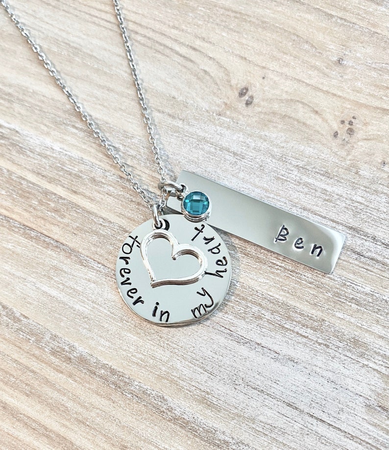 Sympathy Gift Forever in My Heart Necklace Loss of a Loved One Etsy