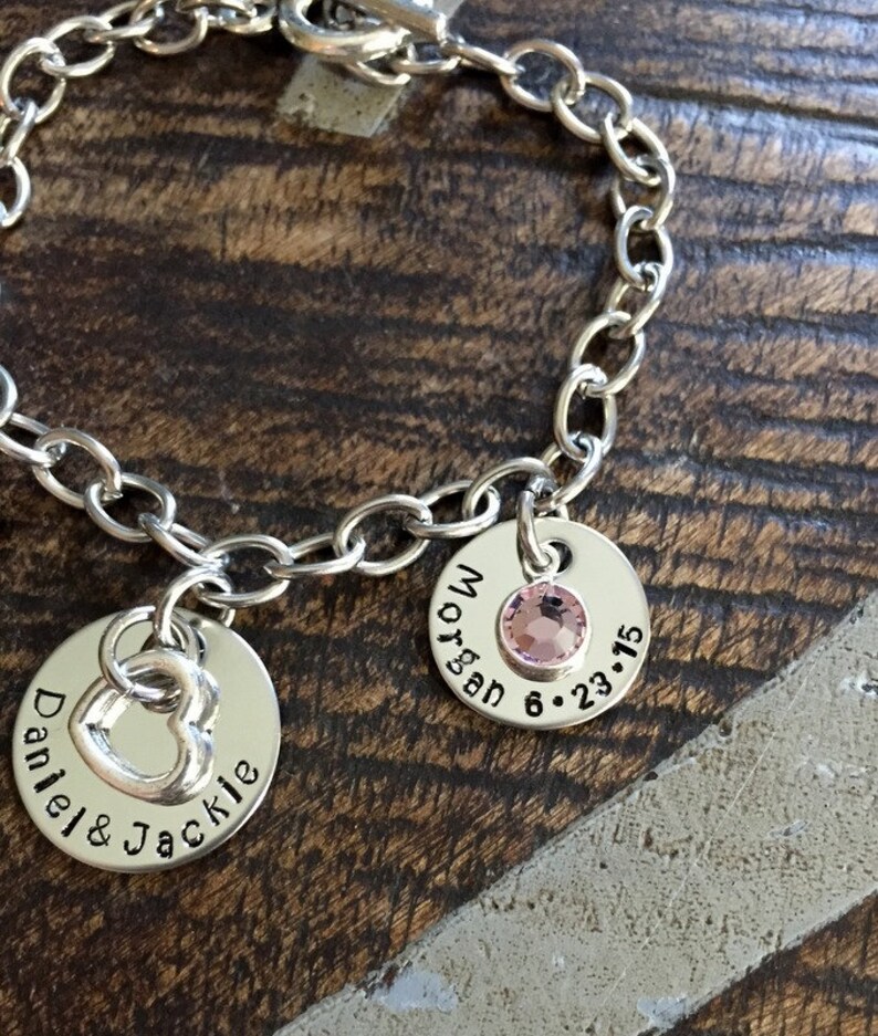Personalized Charm Bracelet Grandma Bracelet Grandchild Etsy