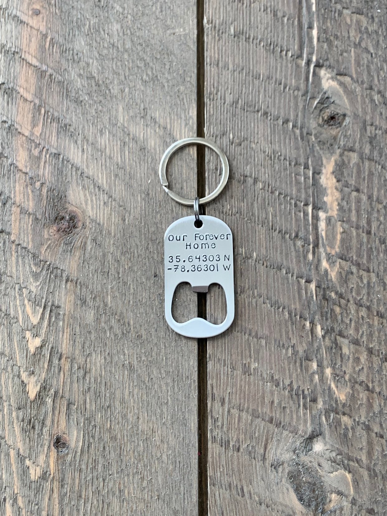 Bottle Opener Keychain Custom Keychain Handstamped Keychain Etsy
