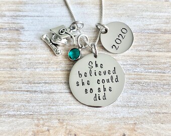 Custom Gift Graduation Necklace Graduation Gift 2019 Class of 2019 Graduation Jewelry For Teenage Girl Unique Necklace Graduate Necklace