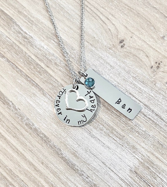 Sympathy Gift Forever In My Heart Necklace Loss of a Loved one RIP Never Forgotten In loving memory Memorial Necklace Memorial Keepsake Il_570xn