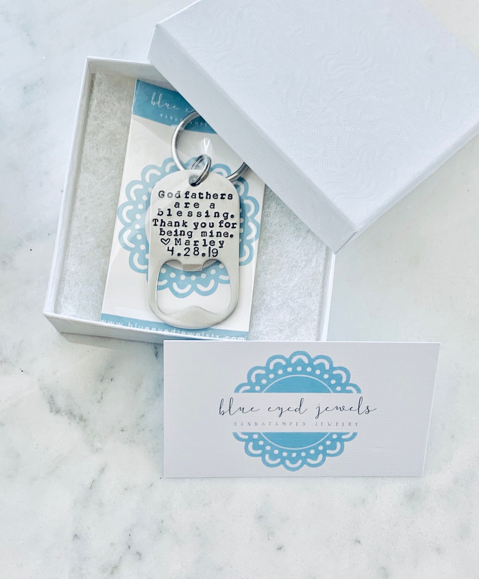 Godfather Keychain Baptism Gift Christening Keychain Etsy