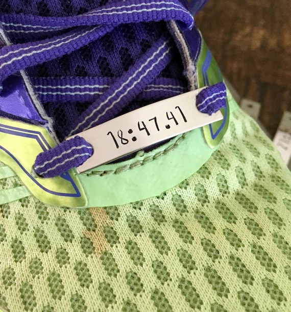 Shoelace Tag Handsamped Tag Runner Gift Gift for Runner Track Tag Running Time Personalized Shoetag Custom Shoetag Cross Country Gift Il_570xn
