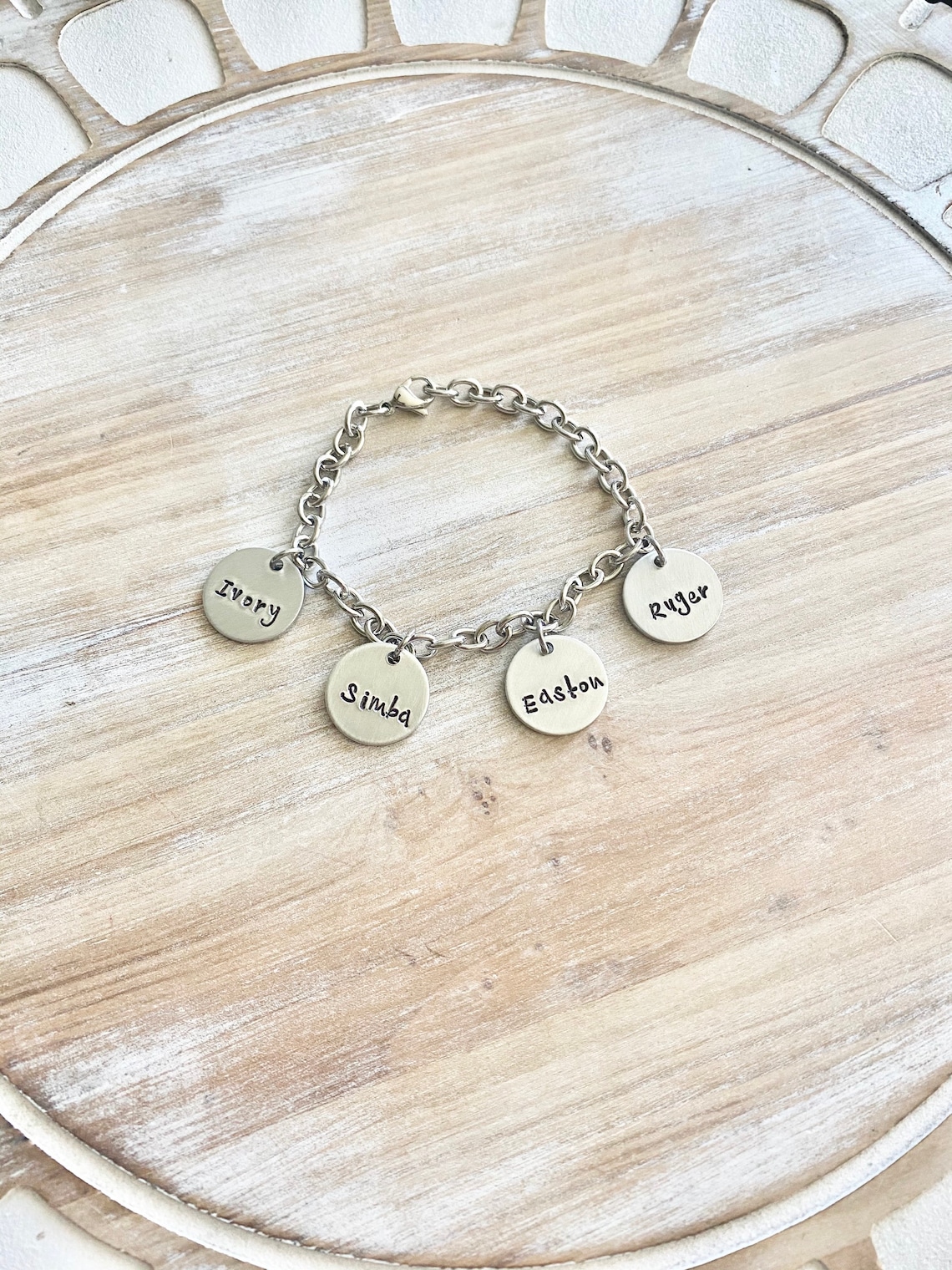 Mother Charm Bracelet Grandma Charm Bracelet Grandchildren Etsy