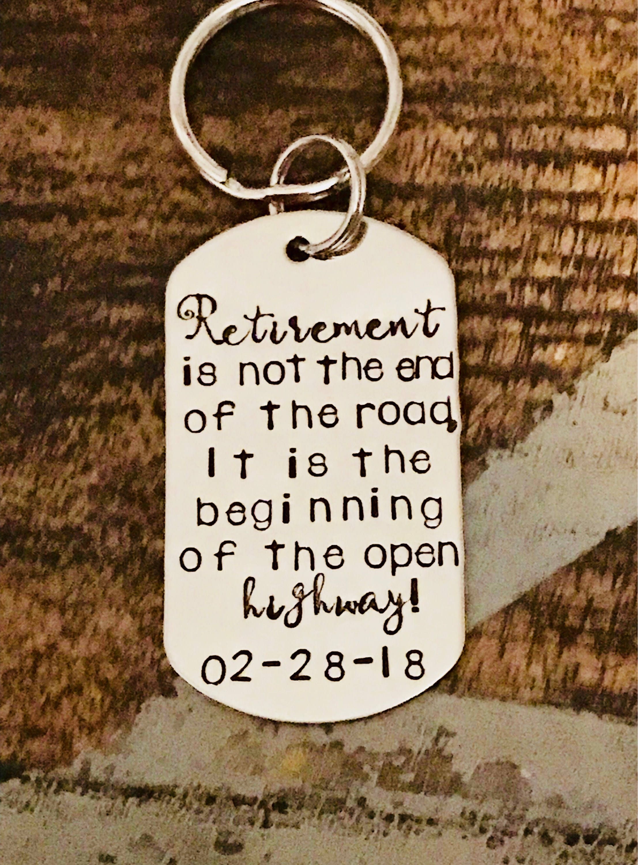 Personalized RETIREMENT KEYCHAIN Retirement Gift Retirement Etsy