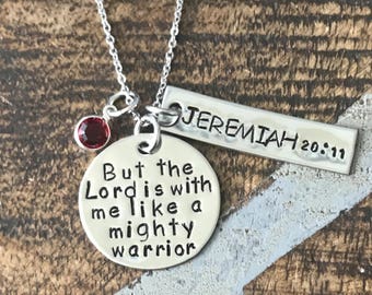 FREE SHIP USA Custom Jewelry Jeremiah 20 Necklace Handmade Inspirational Jewelry Handstamped Necklace Scripture Necklace Supportive Necklace