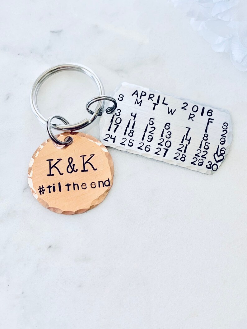 Personalized Keychain Personalized Calendar Save the Date Etsy