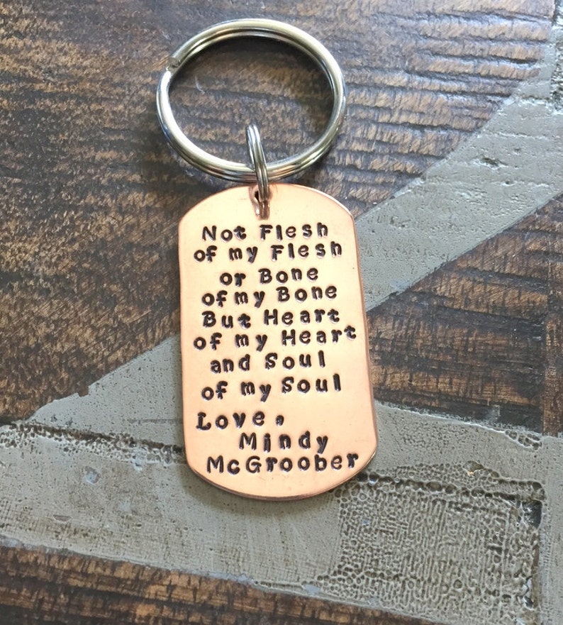 Quote Keychain Special Message Keychain Handstamped Keychain Etsy