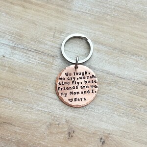 Mom Keychain Mommy Keychain Handstamped Keychain Personalized Keychain Copper Keychain Mothers Day Quote Keychain Gift for Mom image 2