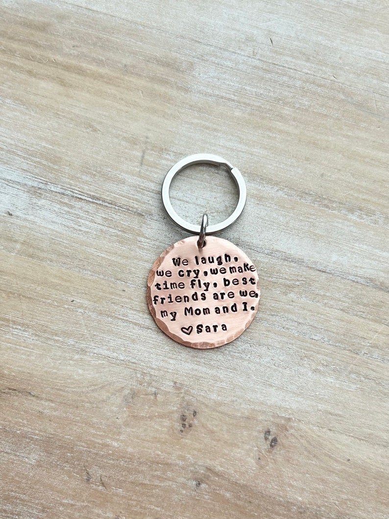 Mom Keychain Mommy Keychain Handstamped Keychain Personalized Keychain Copper Keychain Mothers Day Quote Keychain Gift for Mom image 2