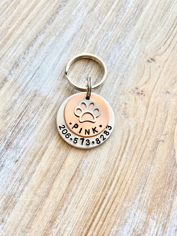 Pet Tag Handstamped Dog Tag Dog ID Tag Pet Tag for Dogs Custom Dog Tag Copper Dog ID Tag Handstamped Pet Tag Personalized Dog Tag Il_570xn