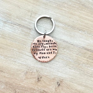 Mom Keychain Mommy Keychain Handstamped Keychain Personalized Keychain Copper Keychain Mothers Day Quote Keychain Gift for Mom image 1