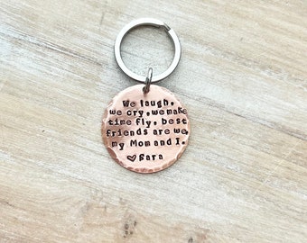 Mom Keychain Mommy Keychain Handstamped Keychain Personalized Keychain Copper Keychain  Mothers Day Quote Keychain Gift for Mom