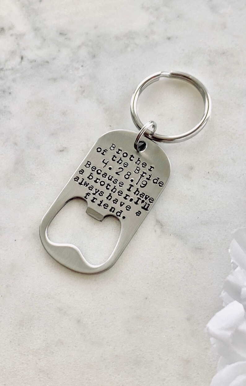 Brother of the Bride Gift Bottle Opener Brother Gift Engraved Etsy