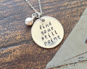 Handstamped Necklace Custom Necklace Personalized Quote Necklace Sentimental Jewelry Gift for Friend Sterling Silver Necklace