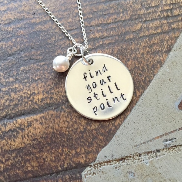 Handstamped Necklace Custom Necklace Personalized Quote Necklace Sentimental Jewelry Gift for Friend Sterling Silver Necklace