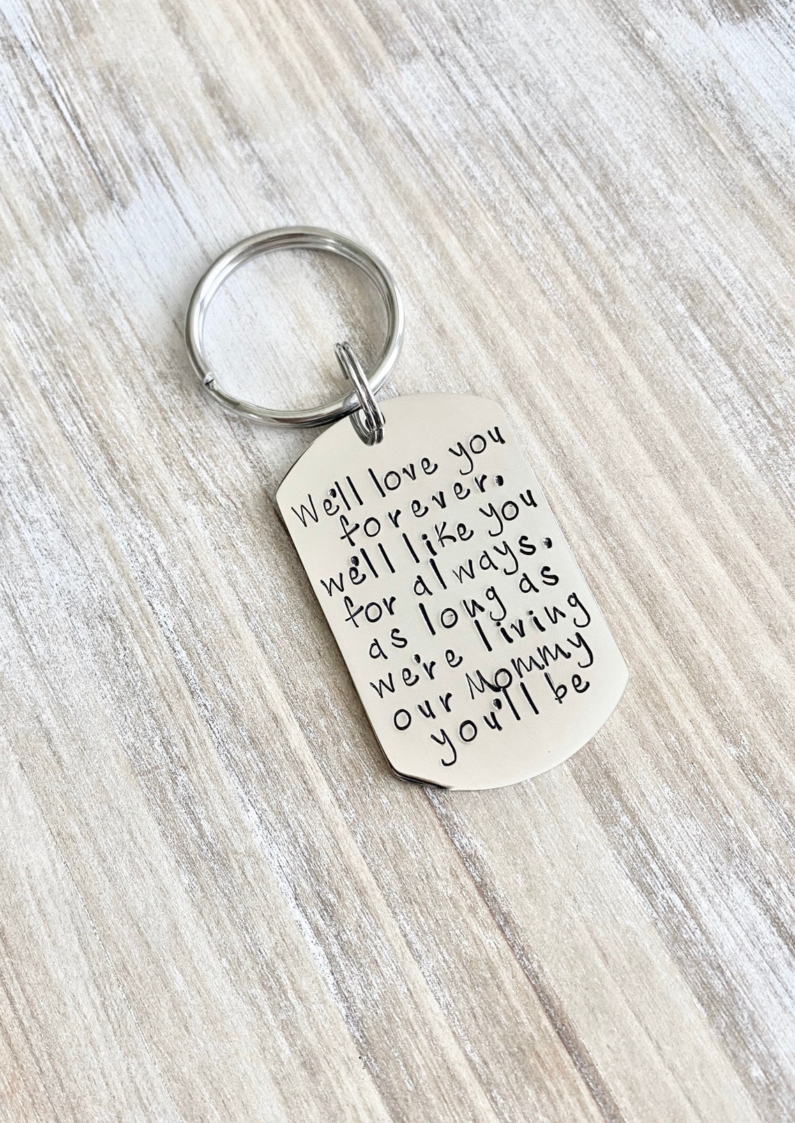 Quote Keychain Special Message Keychain Handstamped Keychain Etsy