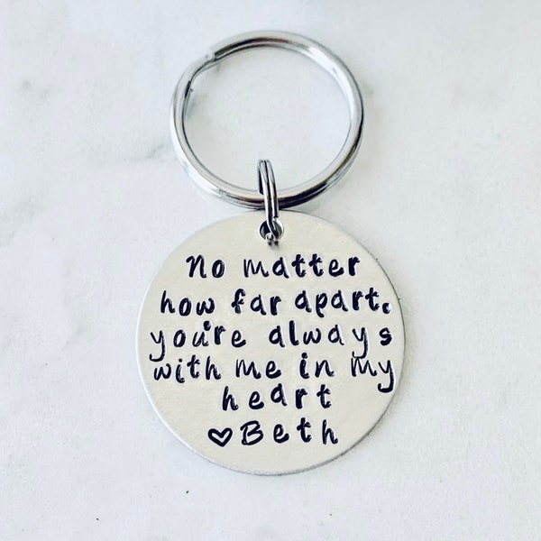 Quote Keychain Special Message Keychain Handstamped Keychain Personalized Keychain Custom Keychain Silver Keychain Gift Keychain