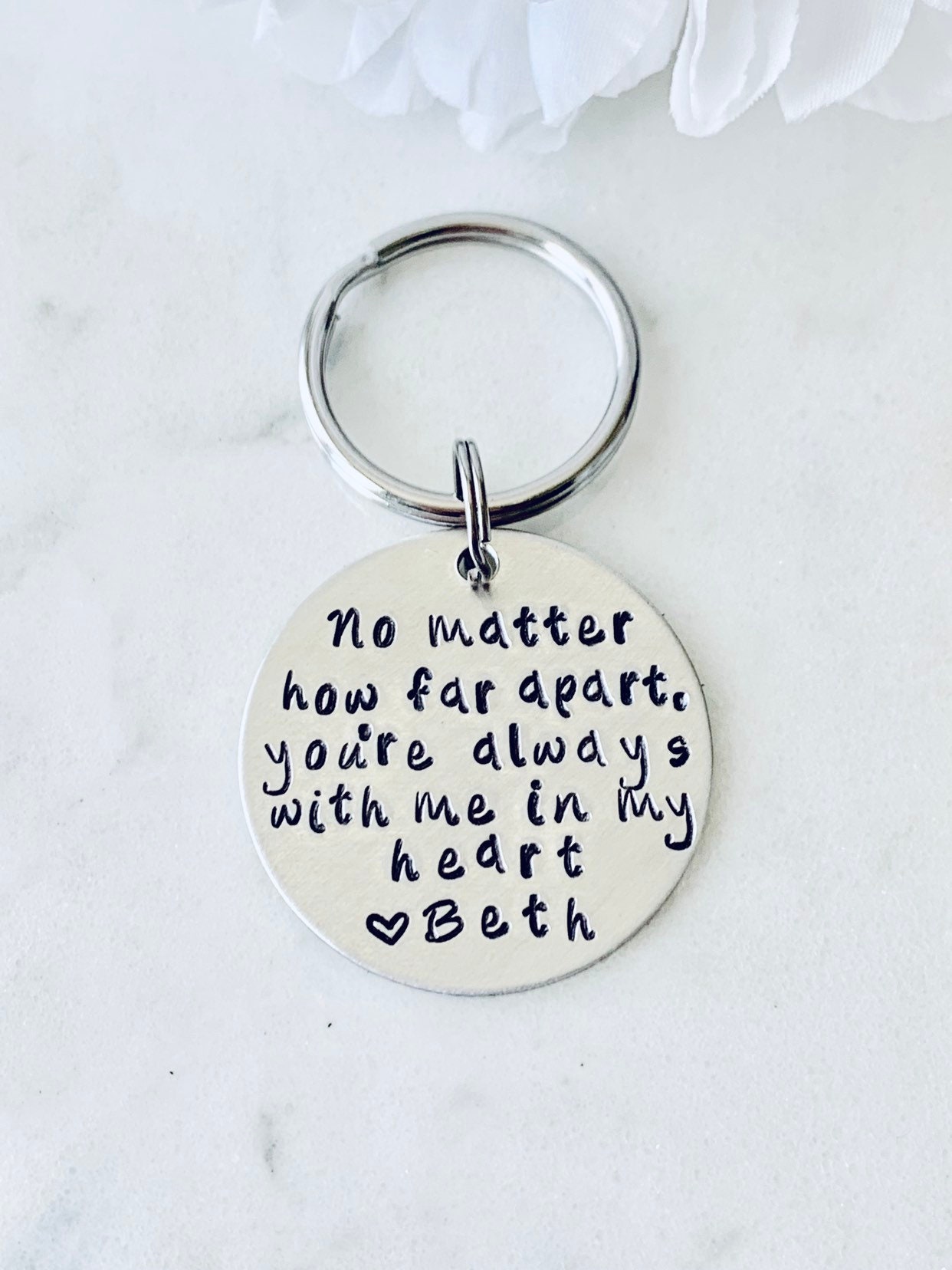 Quote Keychain Special Message Keychain Handstamped Keychain Etsy