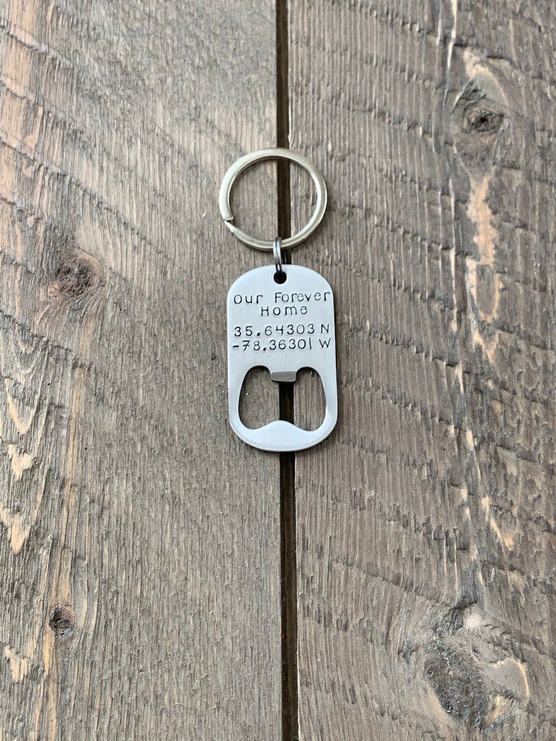 Bottle Opener Keychain Custom Keychain Handstamped Keychain Etsy